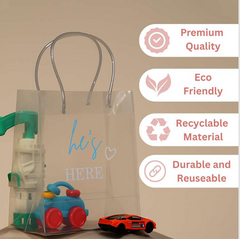 Transparent Luxury He's here Gift bag (9x8x4)