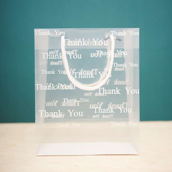 Frosted Thank You Luxury Gift Bag with Rope Handle