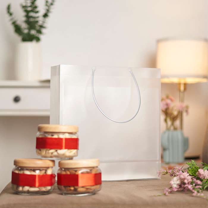 Semi Transparent Luxury Gift Bag with Loop Handle and Invitation Slit Pocket