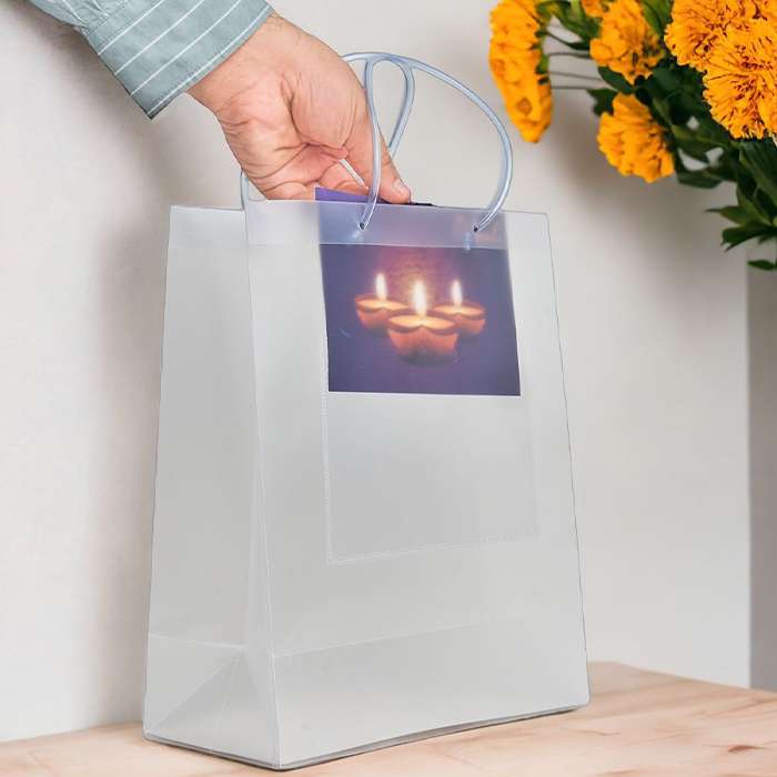 Semi Transparent Luxury Gift Bag with Loop Handle and Invitation Slit Pocket