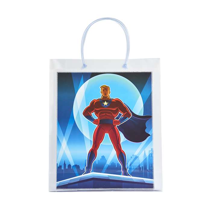 Digital Superhero Luxury Transparent Gift Bag with Loop Handle