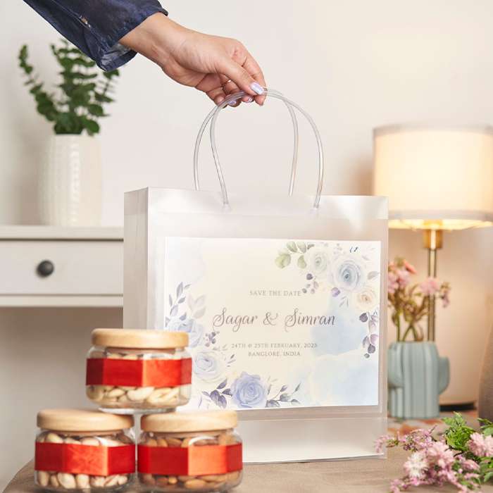 Semi Transparent Luxury Gift Bag with Loop Handle and Invitation Slit Pocket