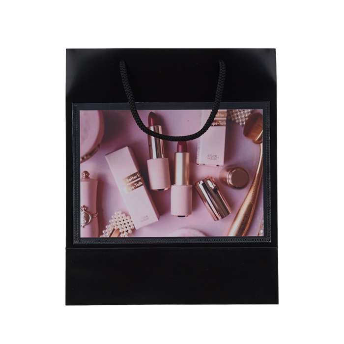 Small Black Luxury Gift Bag with Invitation Slit