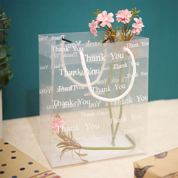 Frosted Thank You Luxury Gift Bag with Rope Handle