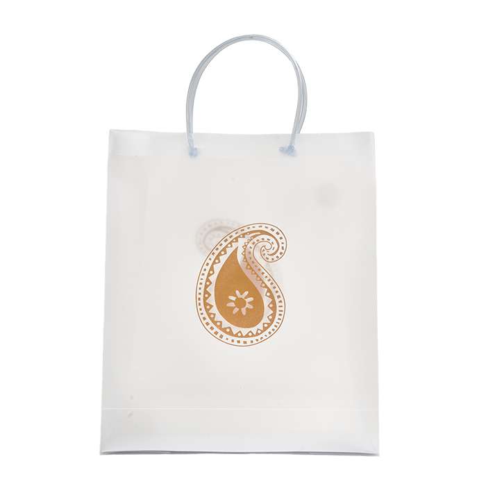 Transparent Big Leaf Printed Luxury Gift Bag with Loop Handle