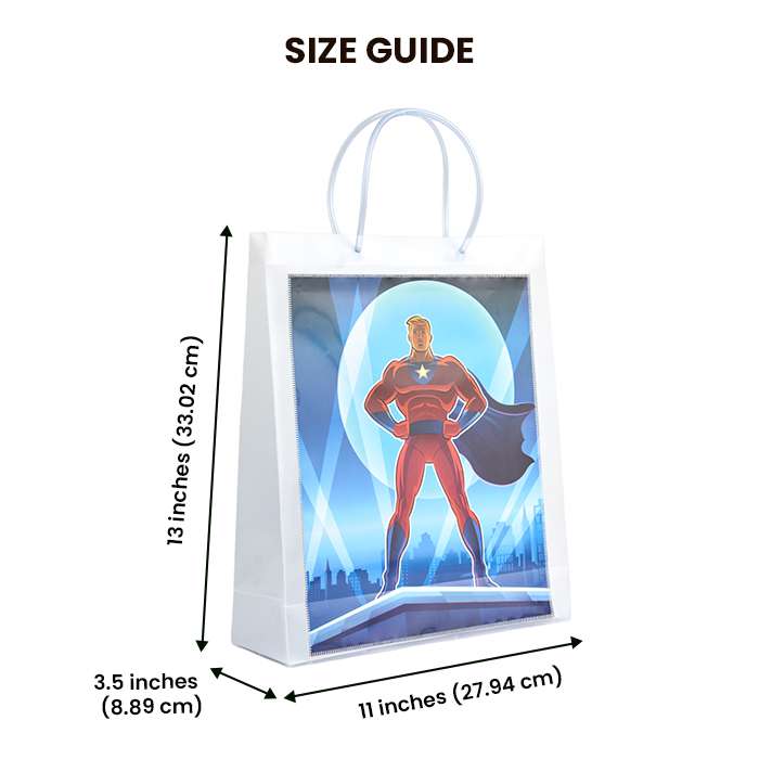 Digital Superhero Luxury Transparent Gift Bag with Loop Handle