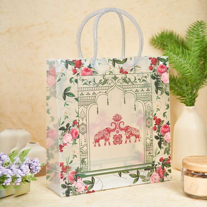 Transparent Luxury Wedding Gift Bag with Fancy Loop Handle