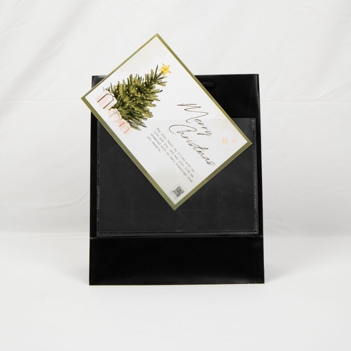 Small Black Luxury Gift Bag with Invitation Slit