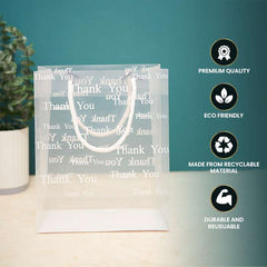 Frosted Thank You Luxury Gift Bag with Rope Handle