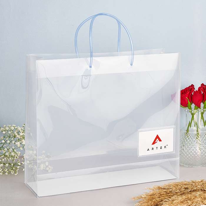 Big Transparent Luxury Gift Bag with Loop Handle and Visiting Card Slit