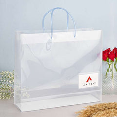 Big Transparent Luxury Gift Bag with Loop Handle and Visiting Card Slit