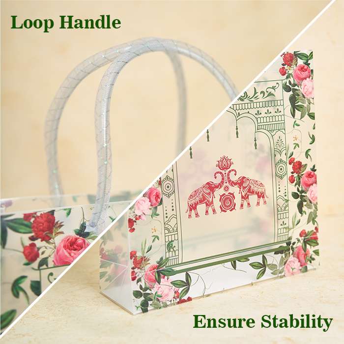 Transparent Luxury Wedding Gift Bag with Fancy Loop Handle