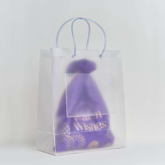 Semi Transparent Luxury Gift Bag with Loop Handle and Invitation Slit Pocket