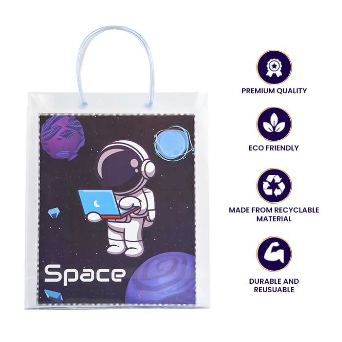 Digital Space Luxury Transparent Gift Bag with Loop Handle