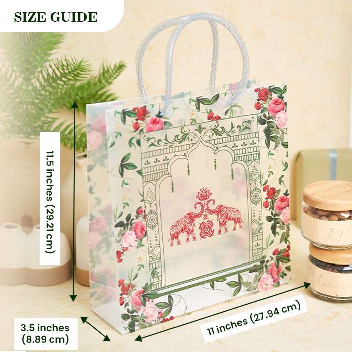 Transparent Luxury Wedding Gift Bag with Fancy Loop Handle