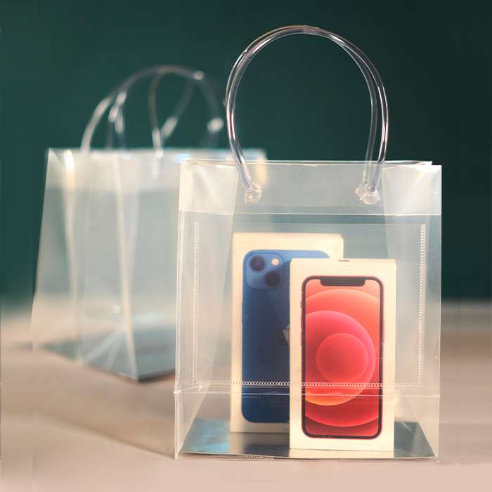 Transparent gift bag with slit pocket