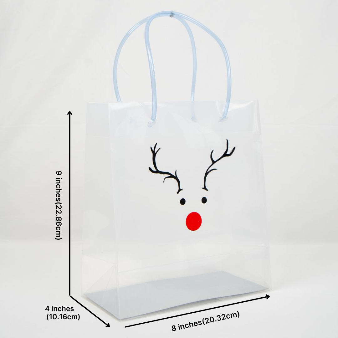 Transparent luxury Gift bag Deer print (9*8*4)