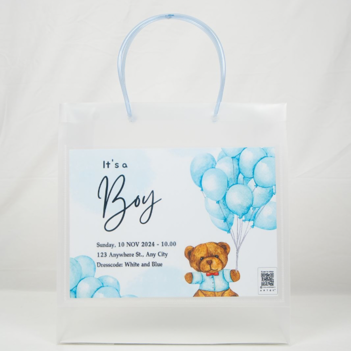 Transparent gift bag with slit pocket