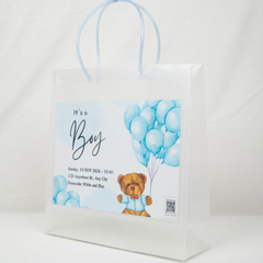 Transparent gift bag with slit pocket