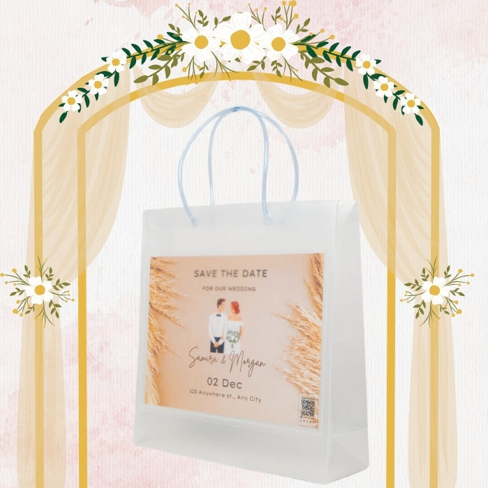 Transparent gift bag with slit pocket