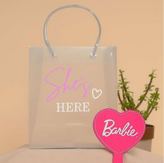 Transparent Luxury She's Here Gift Bag  (9x8x4)