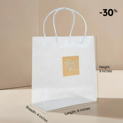 Transparent Thank you gift bag (9*8*4)
