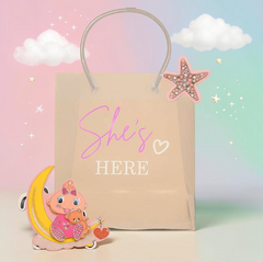 Transparent Luxury She's Here Gift Bag  (9x8x4)