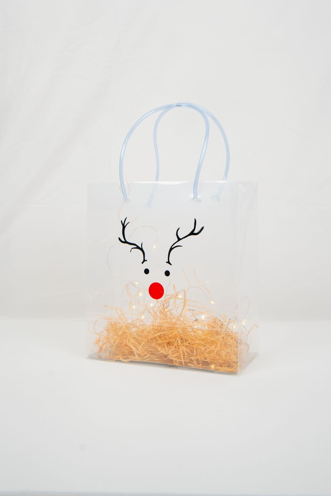 Transparent luxury Gift bag Deer print (9*8*4)