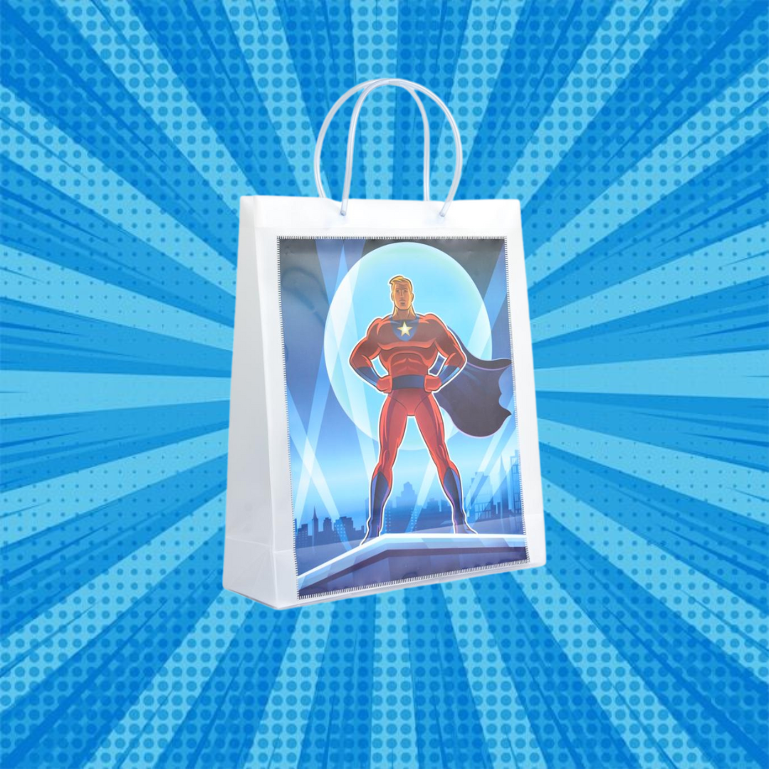 Digital Superhero Luxury Transparent Gift Bag with Loop Handle