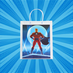 Digital Superhero Luxury Transparent Gift Bag with Loop Handle